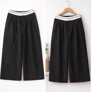 SHEIN Black and White Wide-Leg Pantsuit